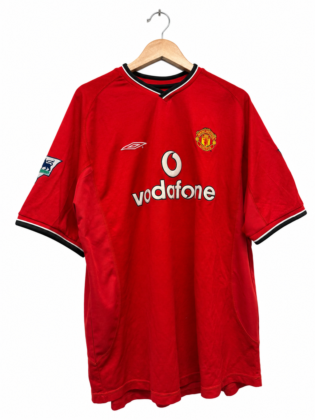 Manchester United 2000/02 thuisshirt maat XXL met Sheringham #10, voorkant